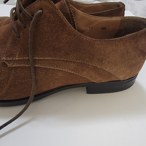 Aquatalia Mens 11 Handmade Italy Brown Suede Leather Oxford Lace Shoe - Picture 7 of 14